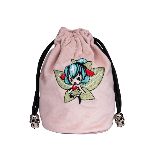 Pixie’s Pouch | Flannel Drawstring Dice Bag | Pink