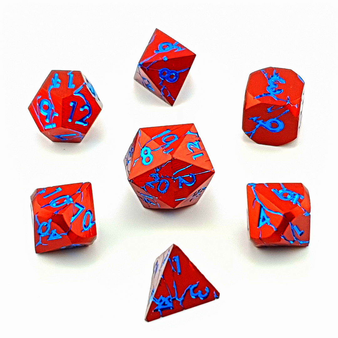 Frostfire Scar | Solid Metal Dice | 7 Piece Set